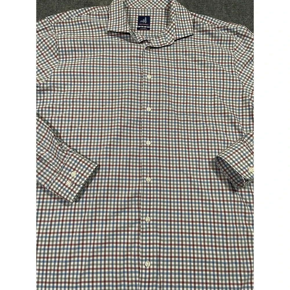 Johnnie O Shirt Mens Xxl Prepformance Plaid Button Up Casual Comfort Work - Picture 2 of 7